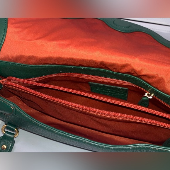 Vintage Cole Haan Village Collection Small Satchel - Green Pebbled Leather - Picture 8 of 12